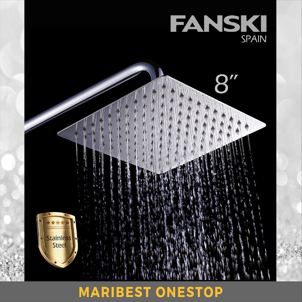 [PACKAGE] 8 Inch Stainless Steel Shower Head Rainfall Shower Head Ultra ...