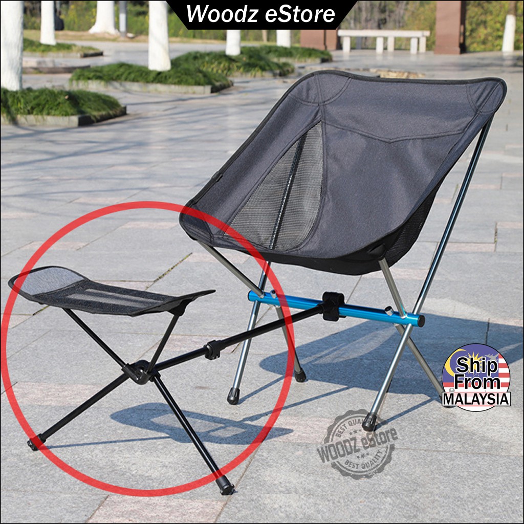 [Woodz] Outdoor Folding Chair Retractable Footstool Portable Deck Chair ...