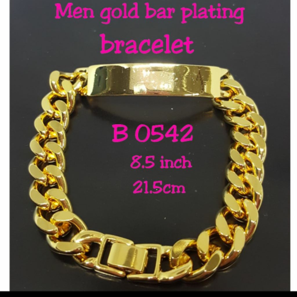Mens gold bar bracelet deals