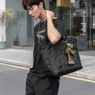 Men s Japanese fashion brand simple shoulder bag messenger bag nylon cloth large capacity handbag tote bag