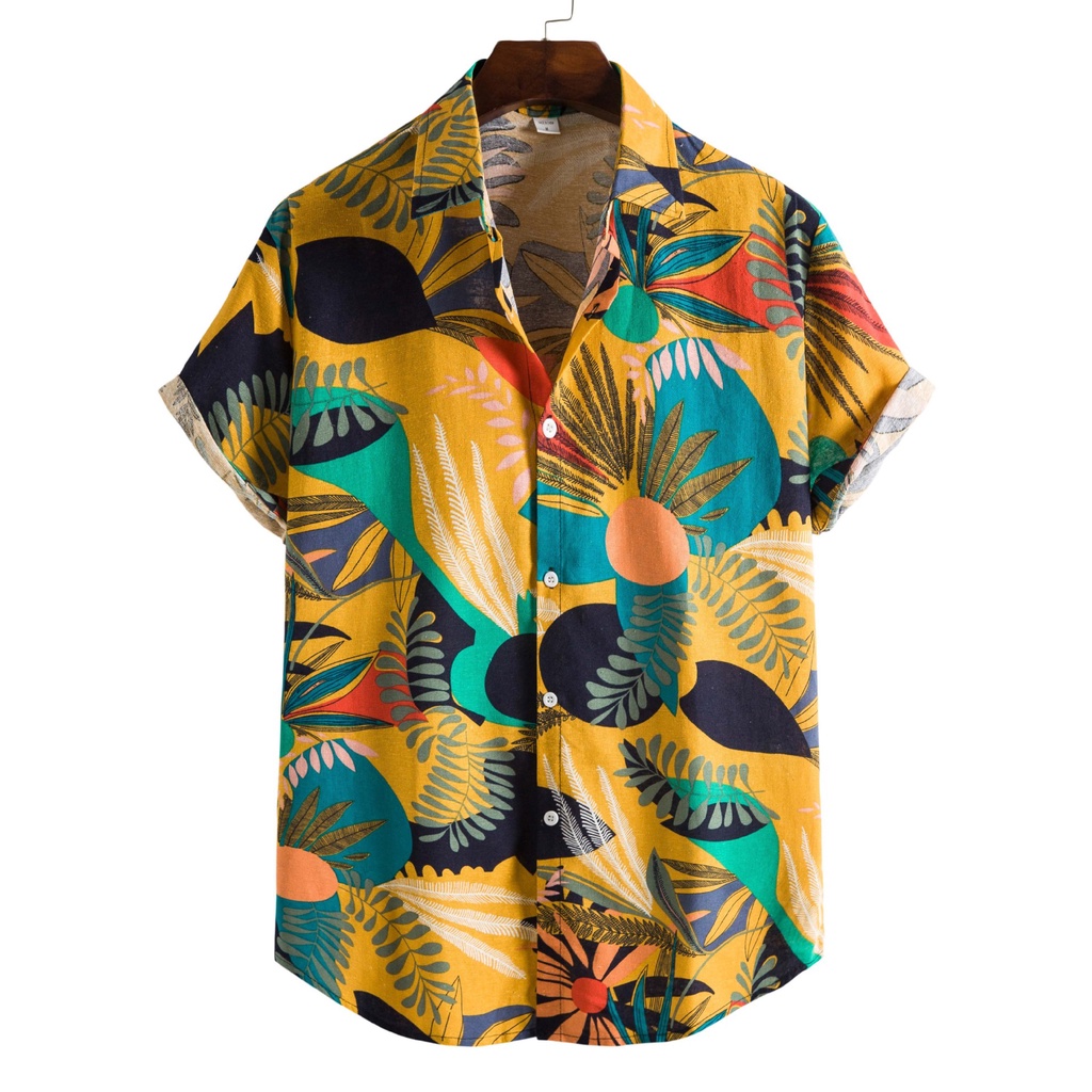 yellow flower shirt mens