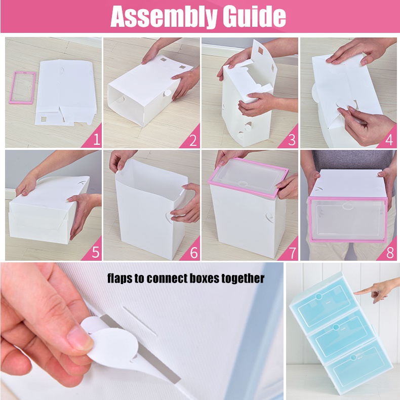 DIY Stackable Shoe Box Storage Case With Flip Cover | Shopee Singapore