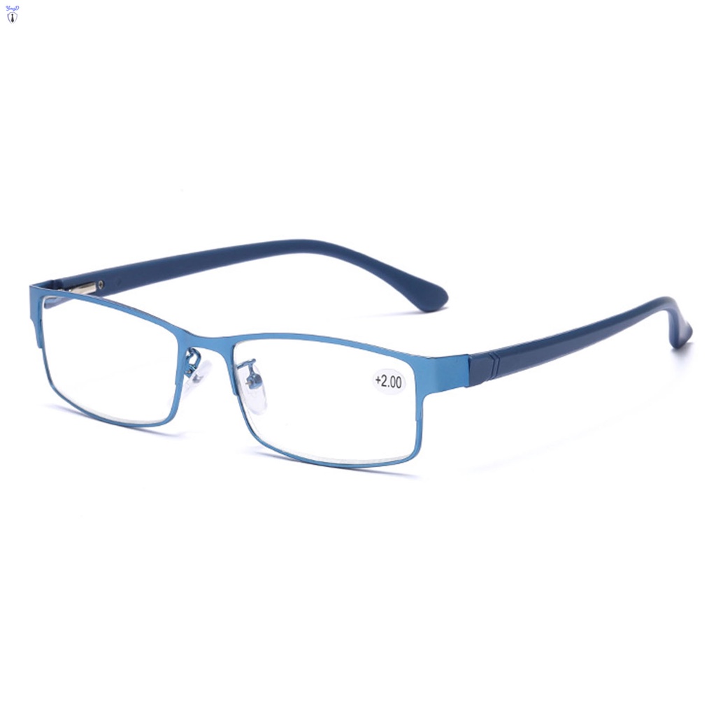 Men's Reading Glasses Rectangle Metal Rim +1.00D to +4.00D Presbyopic ...