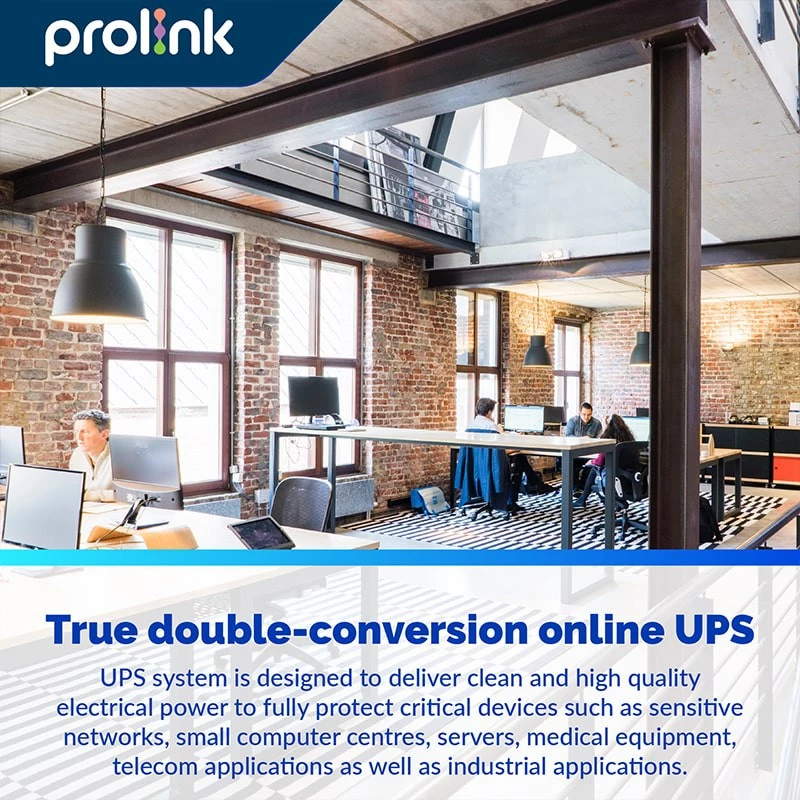 Prolink Online UPS 1000VA 900Watt Uninterruptible Power Supply+Power Backup+Stabilizer - Gambar 2