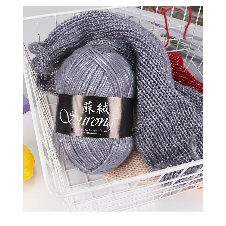 100g Surong Silk Cotton Knitting Yarn Crochet Needlework Thick Wool Thread  For Scarf Sweater DIY Material Thread