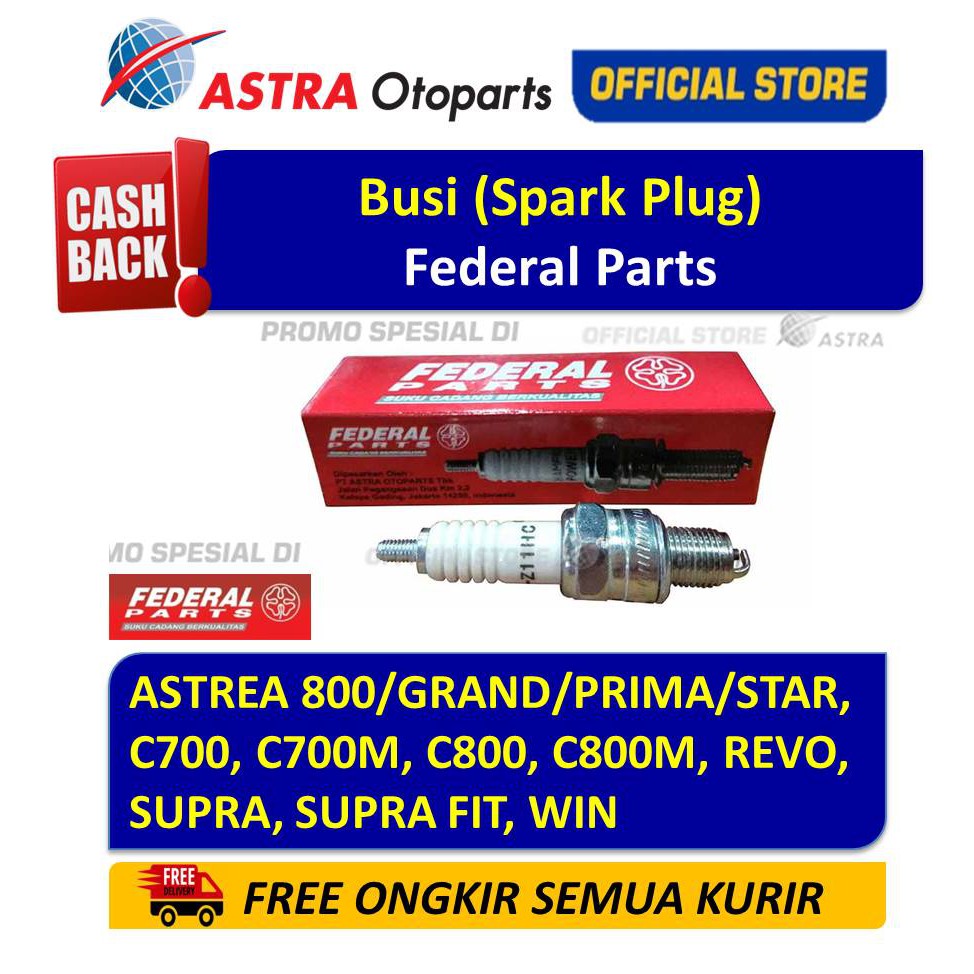 Busi (Spark Plug) Federal Parts untuk ASTREA,REVO,SUPRA,SUPRA FIT,DLL