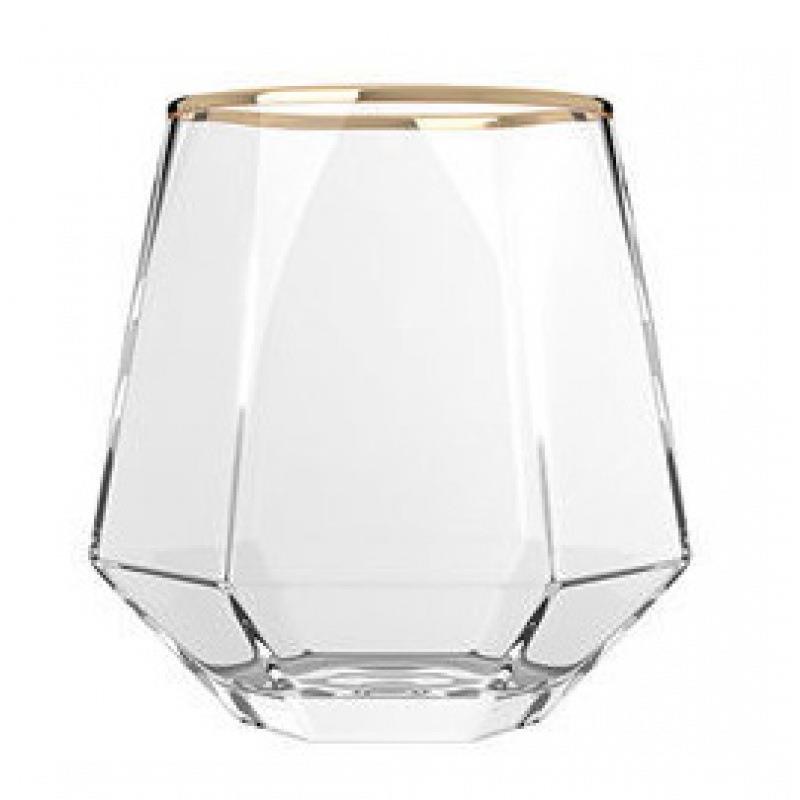 [SG Stock] Edged Whiskey Glass, 300ml Transparent Glass for Drinking