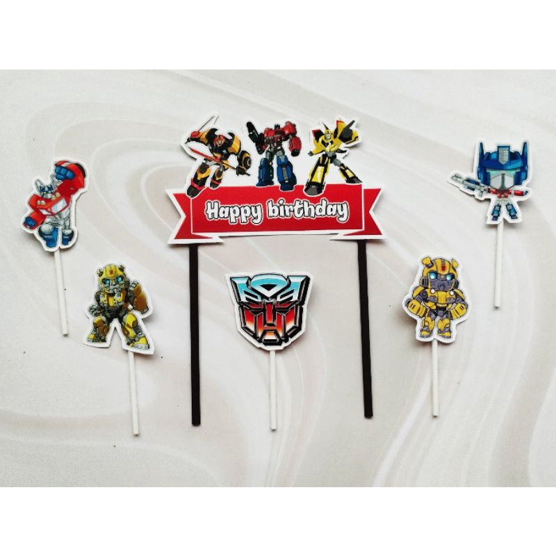 Transformers Character cake topper Birthday Rice cake topper | Shopee ...