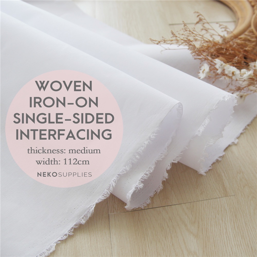 Ironon singlesided woven fusible interfacing interlining fabric (medium) kain gam Shopee