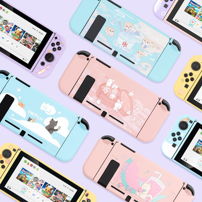 GeekShare Nintendo Switch OLED Case Strawberry Rabbit Theme TPU Switch ...