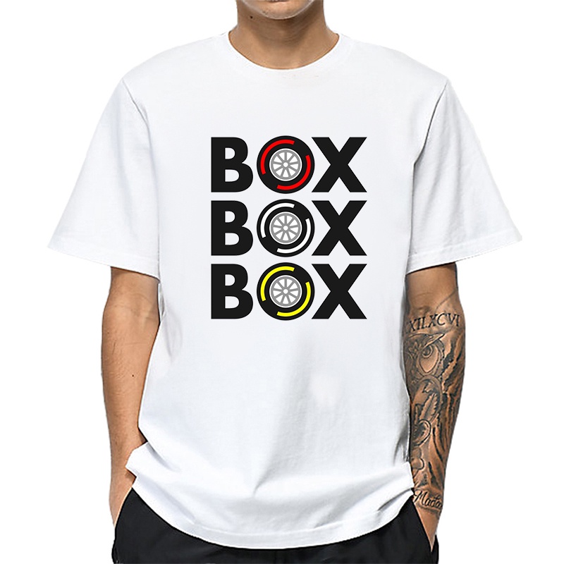 2022 Box Box Box F1 Tyre Compound V2 Men Cotton T Shirt Formula 1 Print Tops Clothing Funny Short Sleeve Fashion Loose Tee Street Shirt