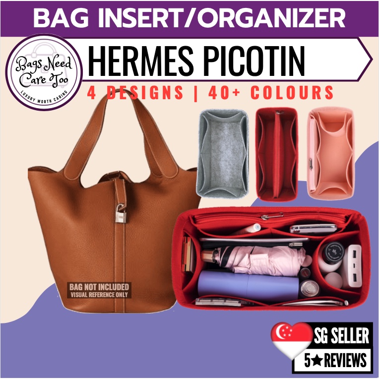 Hermes Picotin Bag Insert Organizer Felt Bag In Bag Customized Organiser Many Designs Colours Shopee Singapore