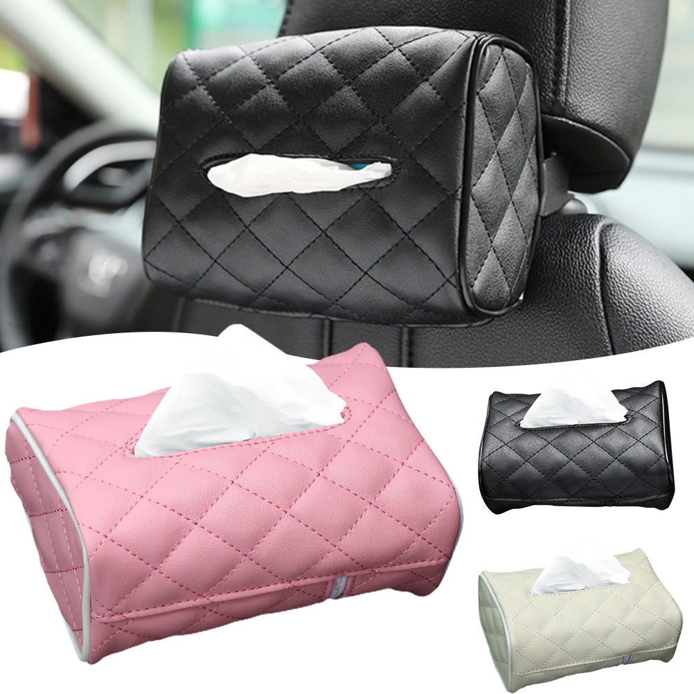 Car Tissue Boxes with Disposable Napkins Tissue holder  seat back Tissue Bag Organizer Car Decoration Auto Storage