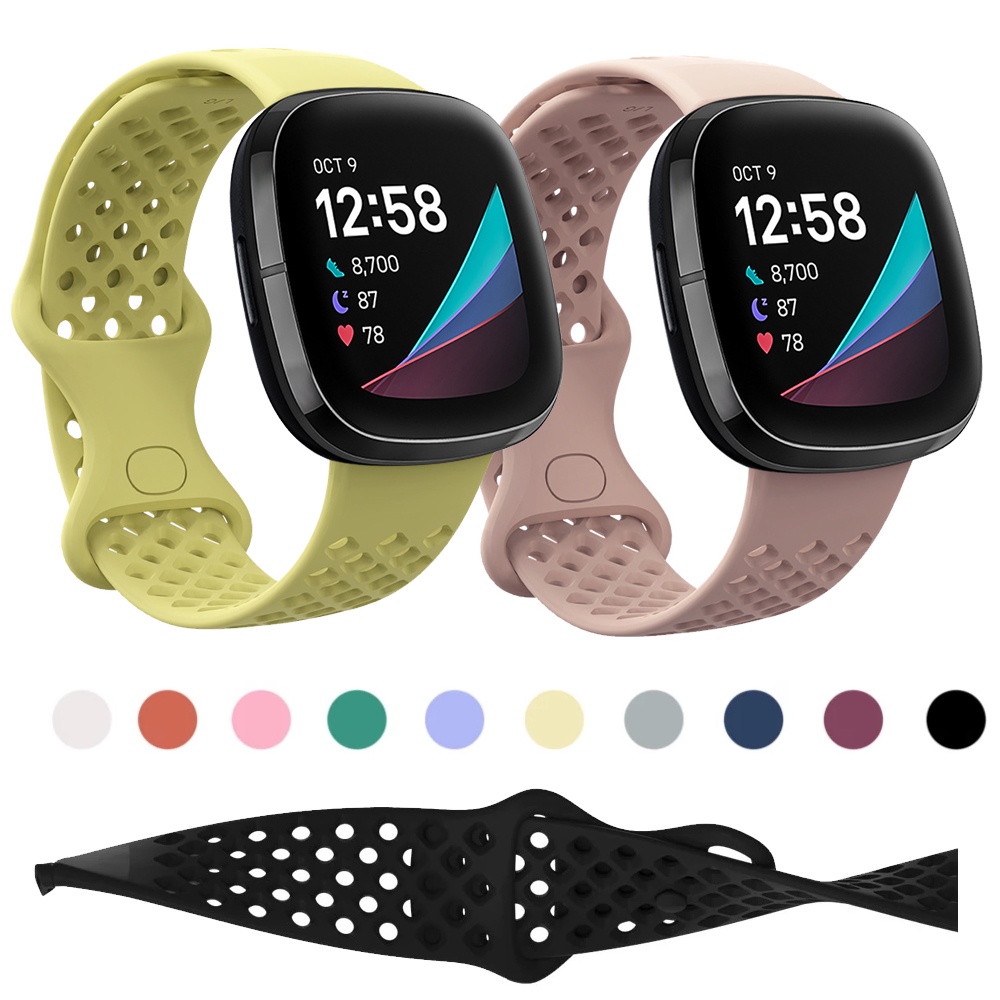 Silicone Strap Replacement Sport Band Strap for Fitbit Versa 3 4 Sense 2