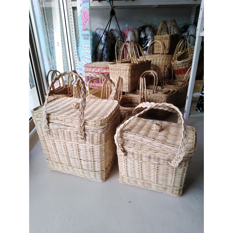 Bakul Bertutup Rotan Saiz Besar/ Rattan Bag With Cap Big Size (Ship ...
