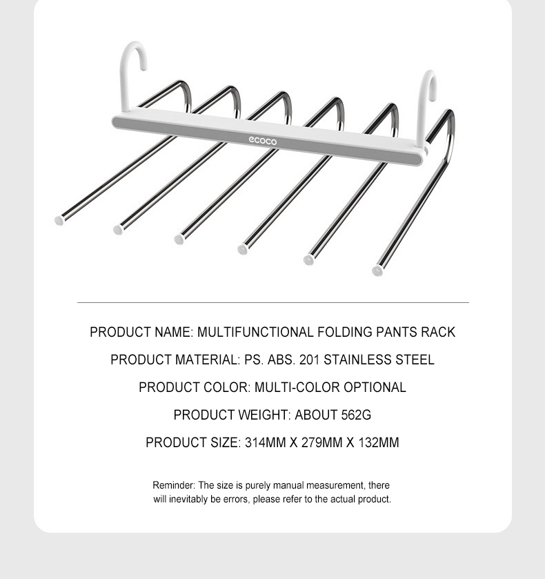ECOCO Folding Multifunctional Pants Rack Storage Clothing Closet ...