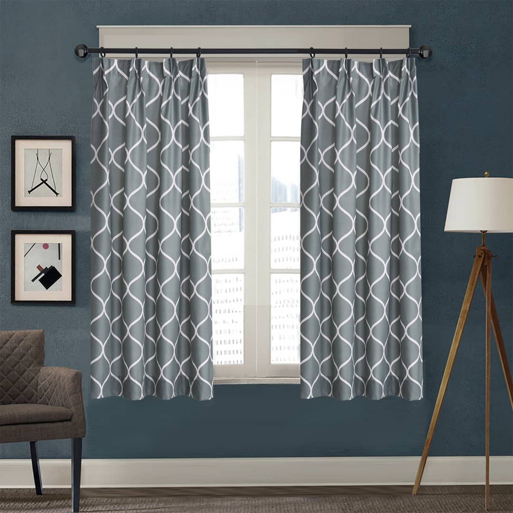 Hook Type Modern Langsir Curtain Semi Blackout Langsir Pintu Door ...