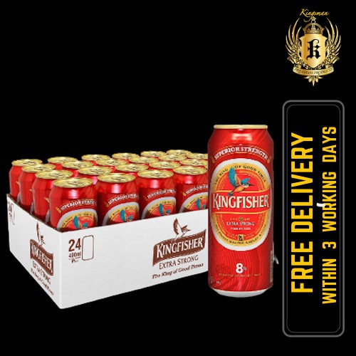 Kingfisher Premium Extra Strong Beer 24 x 490ml Can (BBD Aug 2024