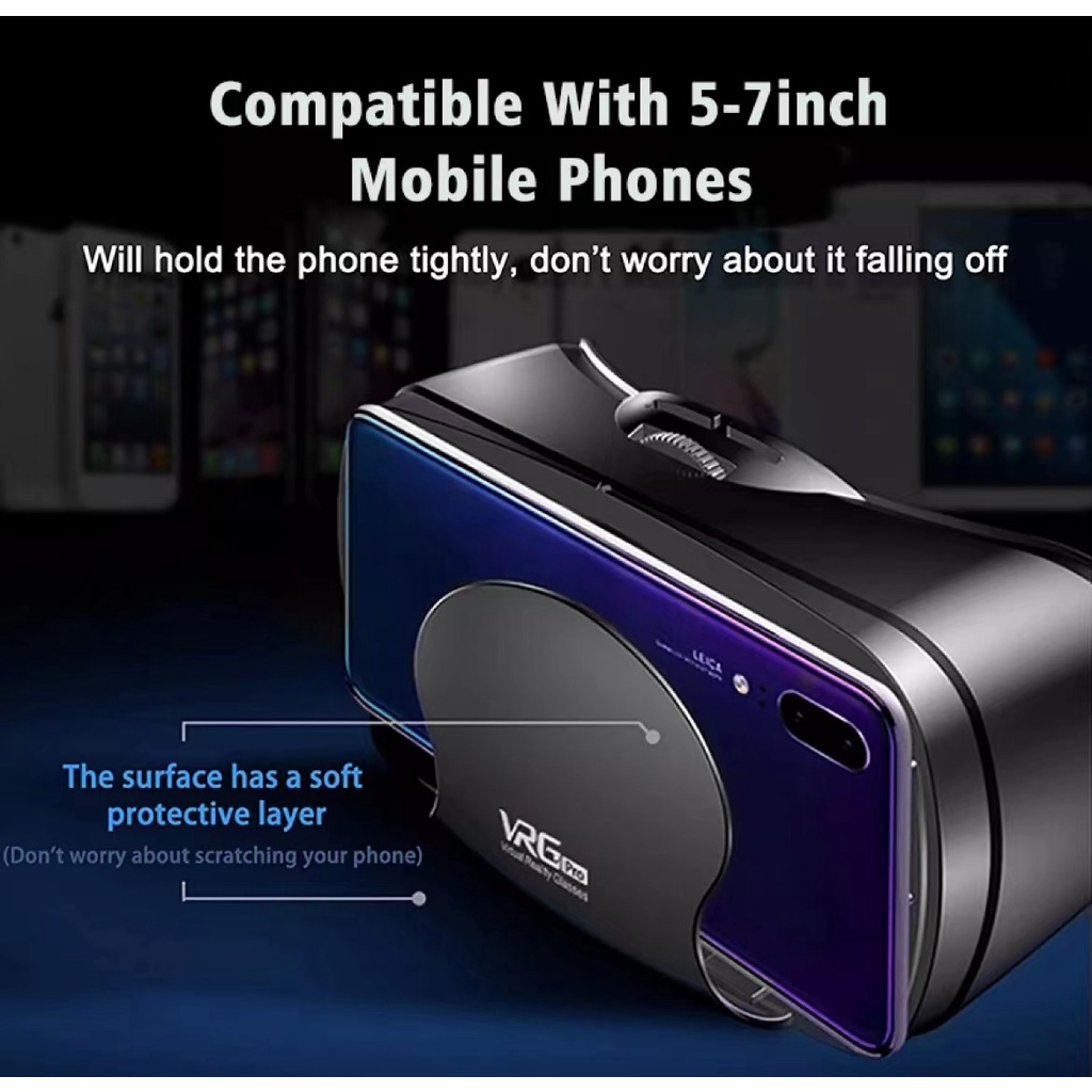 [Local Stock] VR Glasses Virtual Reality 3D Headset Smartphone Mobile 7 ...