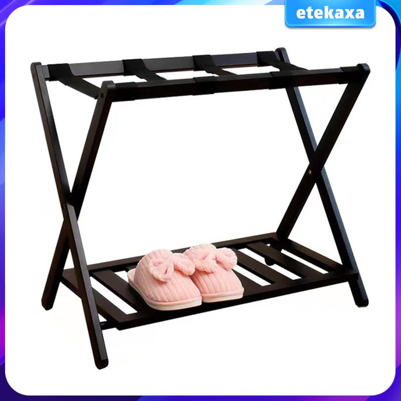 Multifunctional Luggage Rack with Storage Shelf Suitcase Stand for