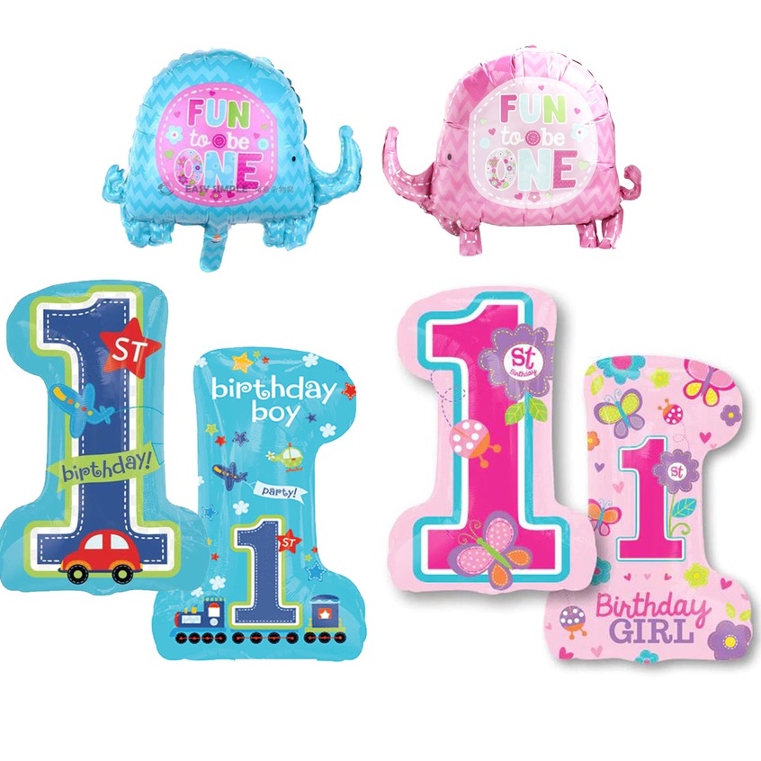 1st First Birthday 1 Mini 10" inch Foil Balloon Fun To Be One Baby Girl ...