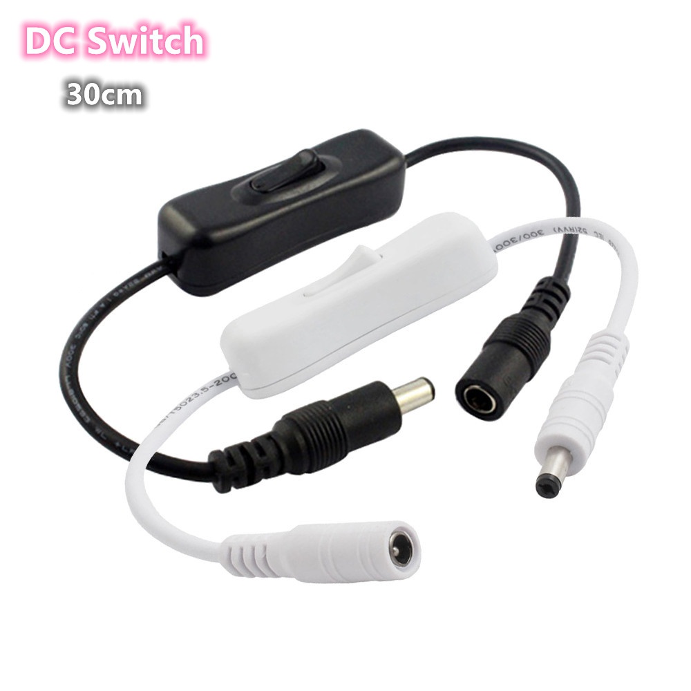 5pcs Light Switch DC 12V Female Male Power Cable 5.5x2.1mm DC Connector ...