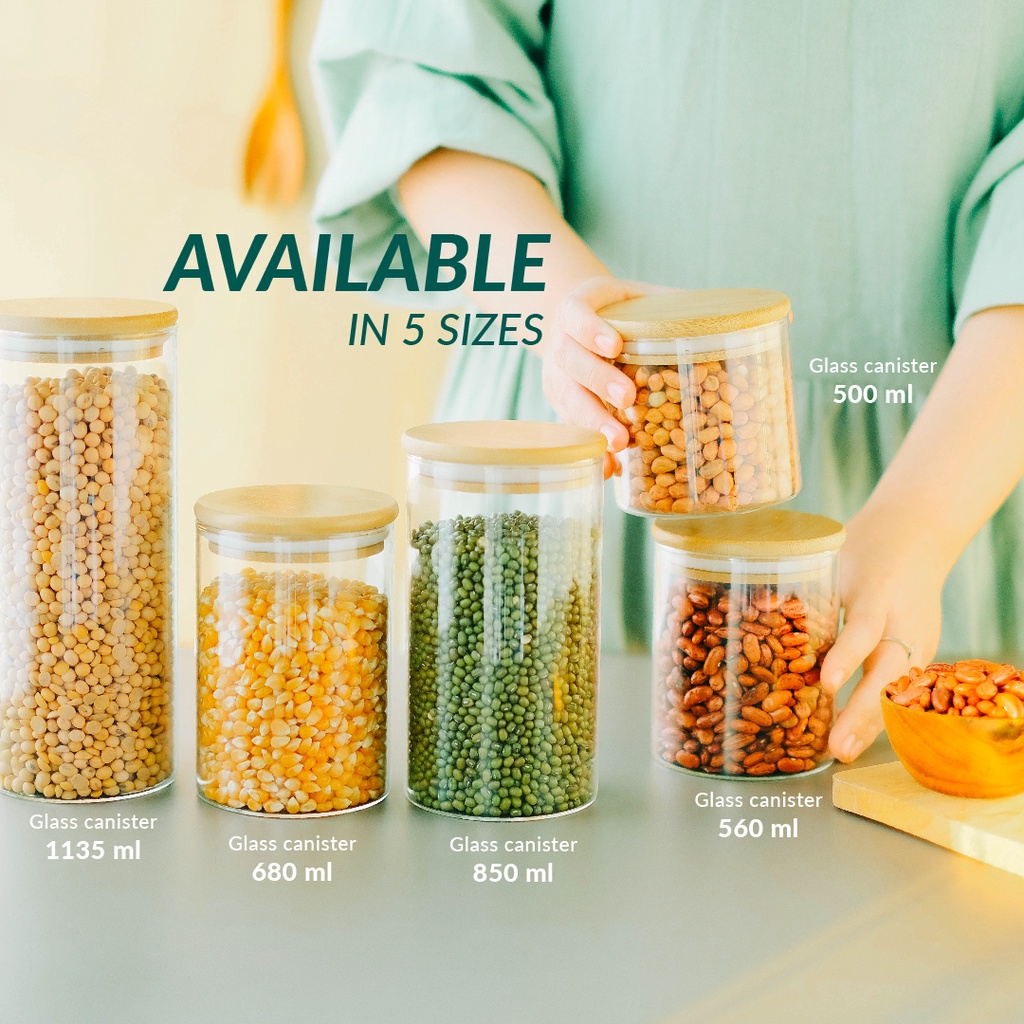 Toples Kaca Bulat Storage Jar Borosilicate Kedap Udara ( dia 8.5 cm )