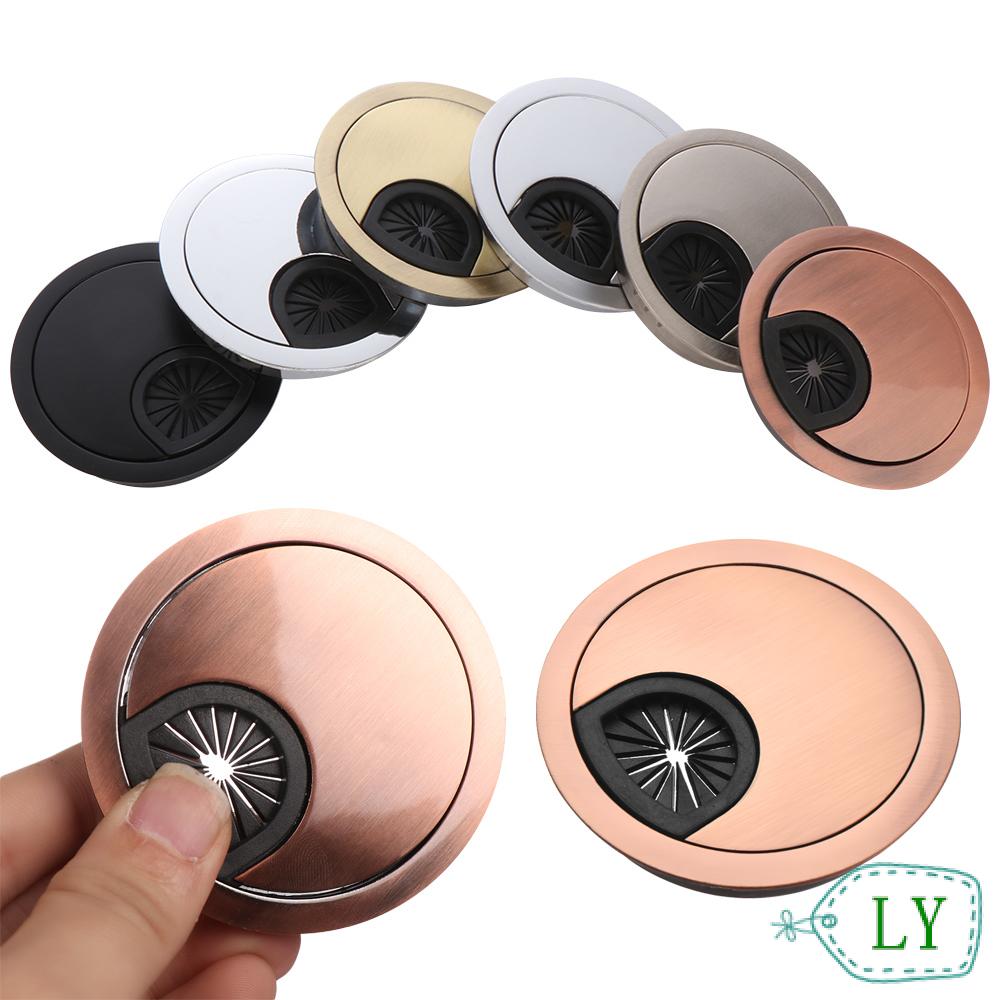 LY Practical Computer Grommet Firm Desk Table Cable Fastener Wire Hole Cover Office Zinc Alloy Organizer Hardware Cable Clamp Buckle Line Line Box
