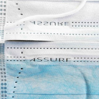 Assure Surgical Mask Blue Black 50’s/box 3-ply Earloop Disposable 98% ...