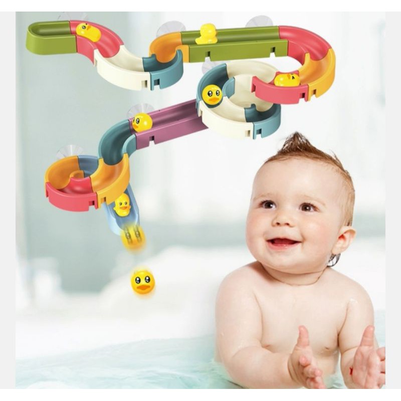 Bath Toy Slides for Kids Ducks Swimming Fun Water Play 34pcs | Shopee ...