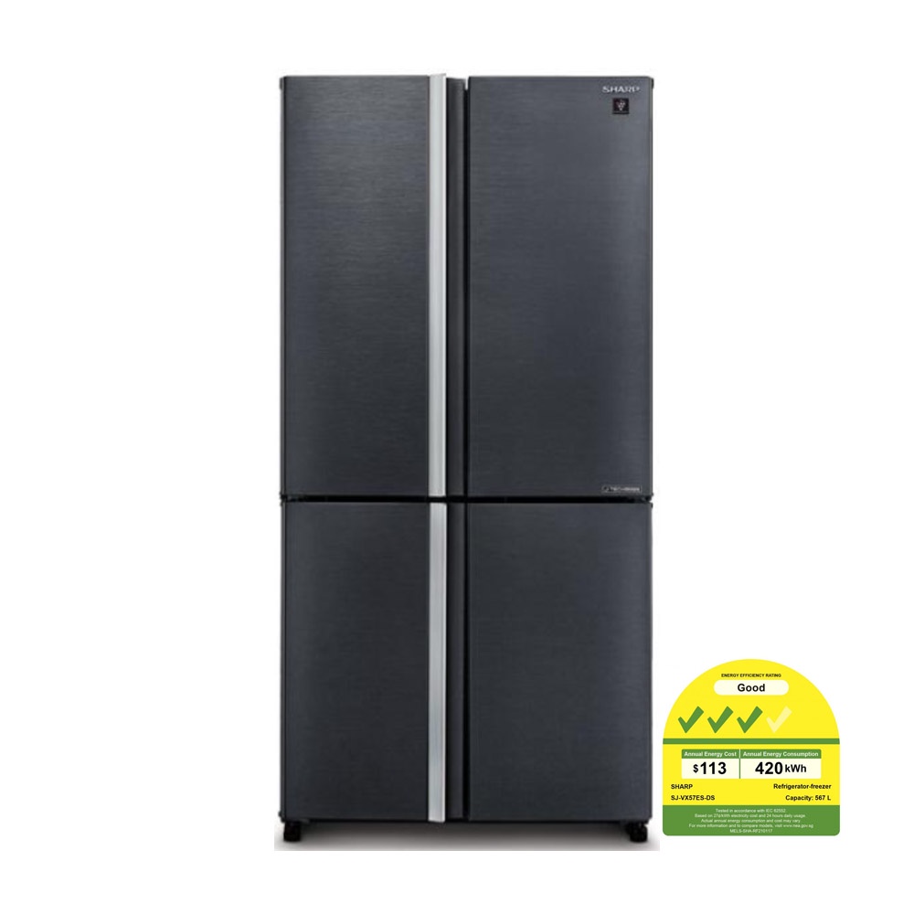 Sharp Sj Vx57es Ds Multi Door Refrigerator 567l Shopee Singapore