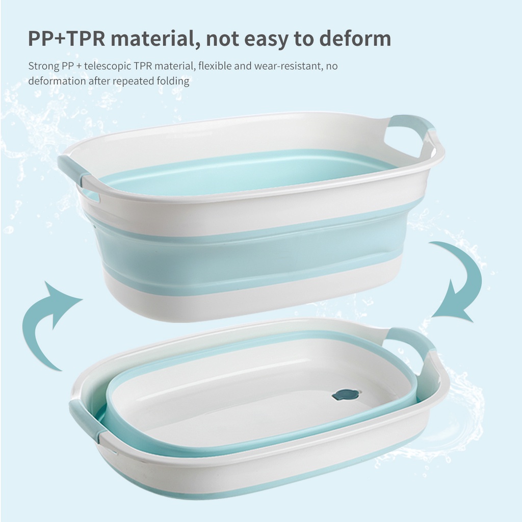 Foldable Laundry Tub Extra Large Baby Bath Tub Household Rectangular