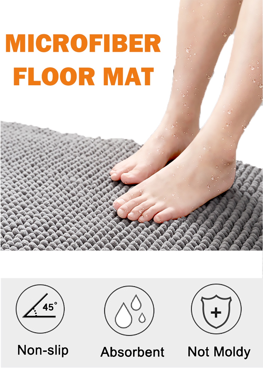 [Sweet Home] Microfibre Floor Mat Soft Bath Rug Super Water Absorbent ...