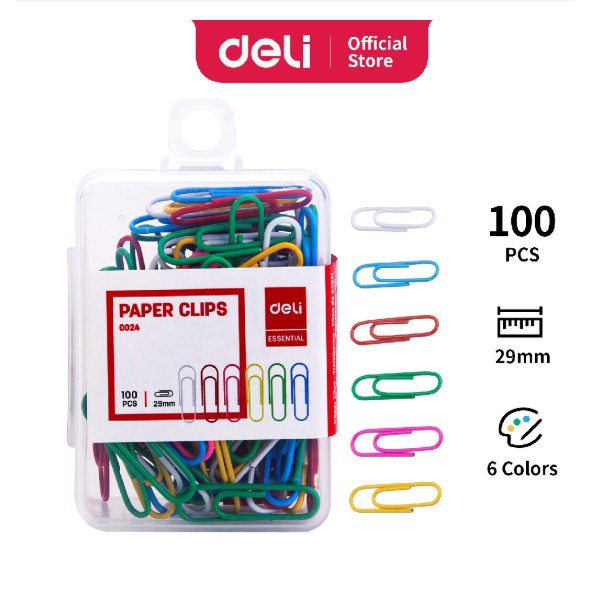 Deli Colour Paper Clip (Bundle of 3) 0024 | Shopee Singapore
