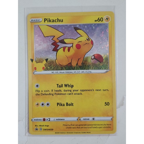 Pokemon pikachu swsh039 promo holo foil 25th anniversary stamped card |  Shopee Singapore