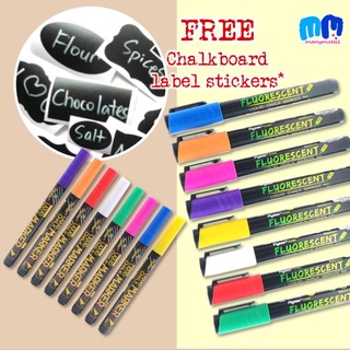 Fluorescent Marker Pen Liquid Chalk Erasable LED Chalkboard Pens 8 Colors-  3/5mm