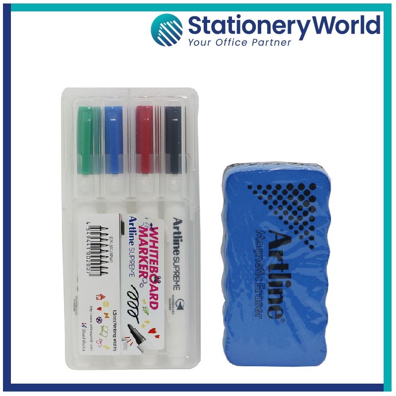Artline White Board Marker and Duster Set EPF507/4PSH1 Value Set Random