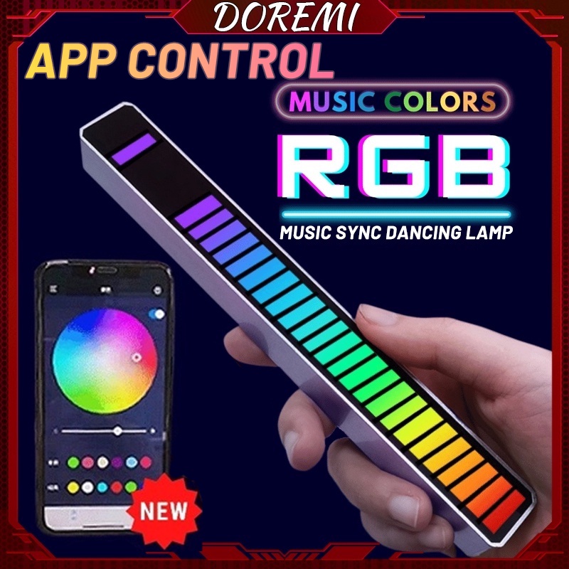 Rechargable Music Sync Led Strip Lights RGB Music / Voice Control Lamp