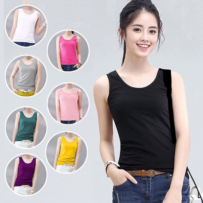 100% Cotton Loose Tank Tops Summer Style Women Loose Casual Solid Tank  Female Basic Sleeveless