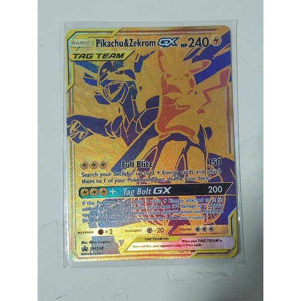 Pokemon pikachu and zekrom gx tag team gold promo sm248 card | Shopee  Singapore