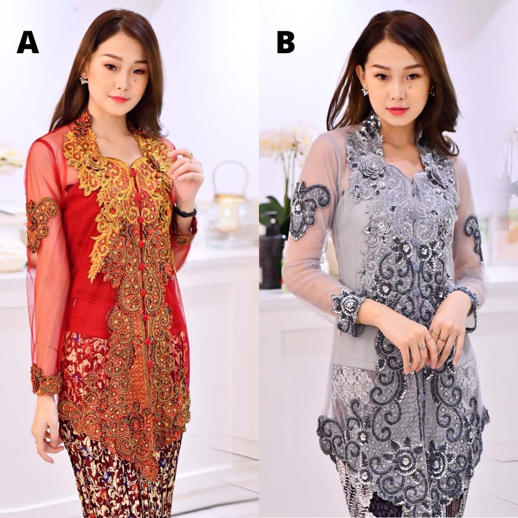 Julaiha Sequin Modern Kebaya Suit Various Color Choices Shopee Singapore