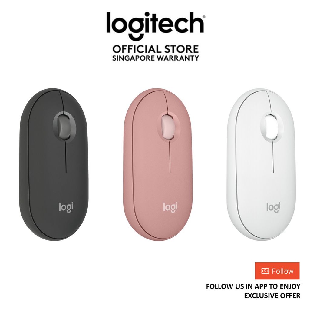 Logitech Pebble Mouse 2 M350S, Slim & Portable, Silent Clicking ...