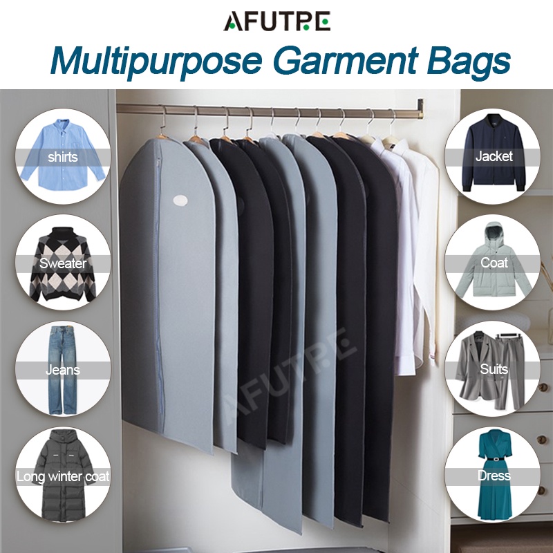 Afutre Portable Clothing Cover Non-woven Hanging Garment Suit Bag ...