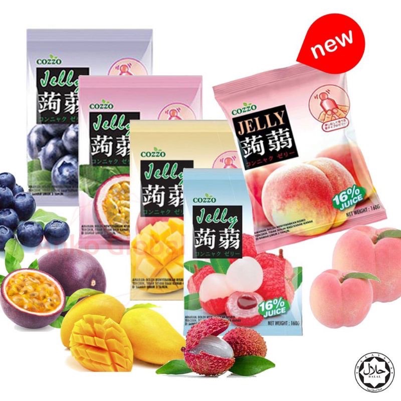 Cozzo Jelly Zero Fat Konnyaku Jelly Pouch (Earloop) 160g Jelly Snack