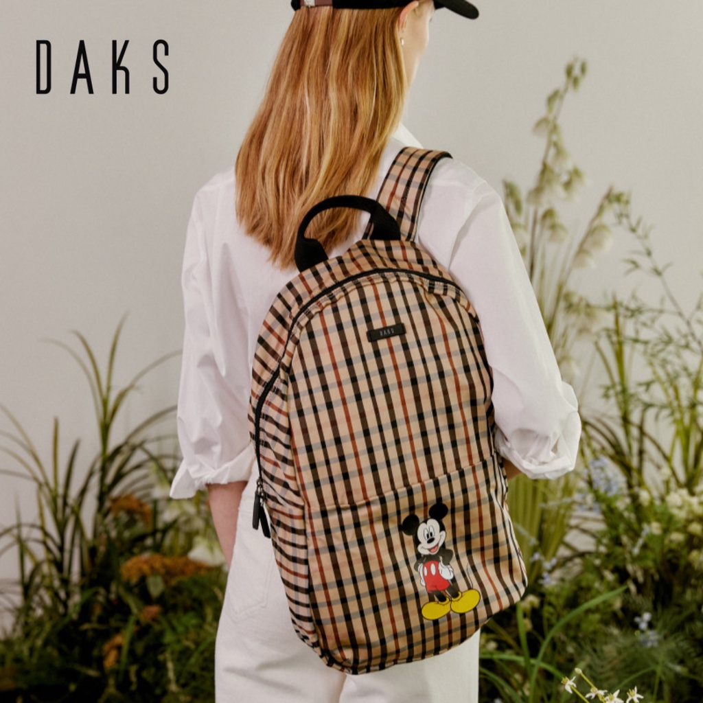 DAKS Brown Check Pattern Mickey Mouse Ultralight Foldable Practical Backpack from Seoul Korea Shopee Singapore