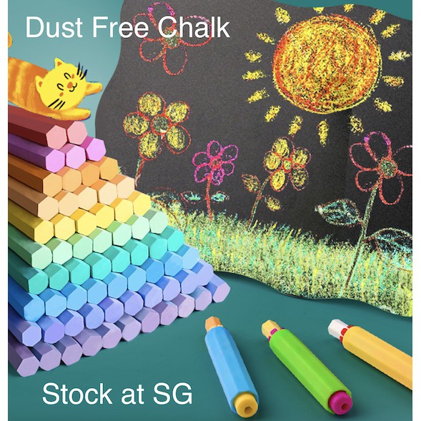 100pcs Colourful Chalk Free Duster, Chalk holder, Container Shopee