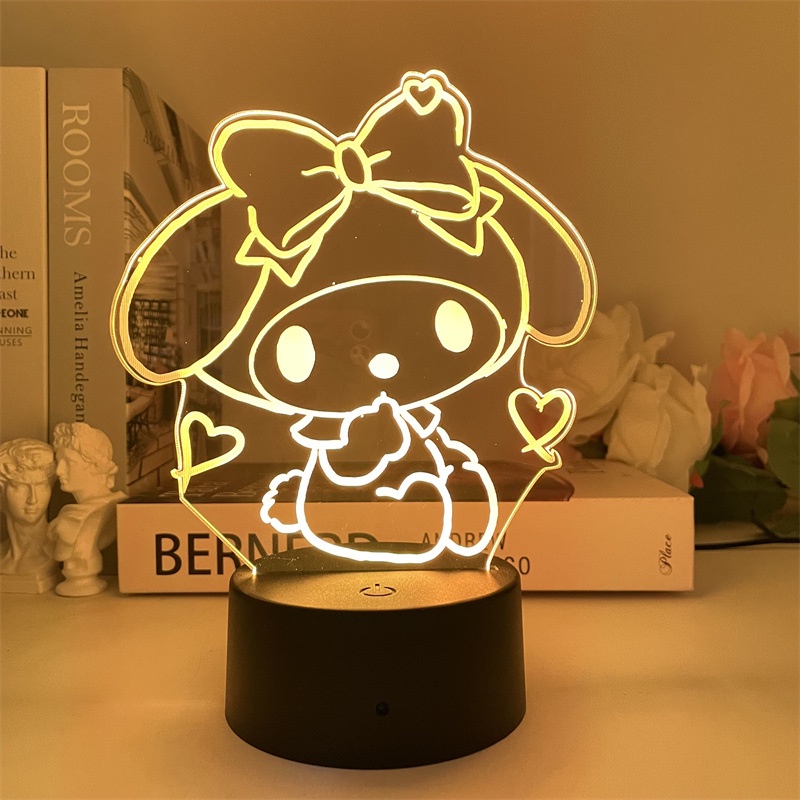 AG Anime Night Light Sanrio Kuromi Melody Lamp Remote LED Charging USB ...