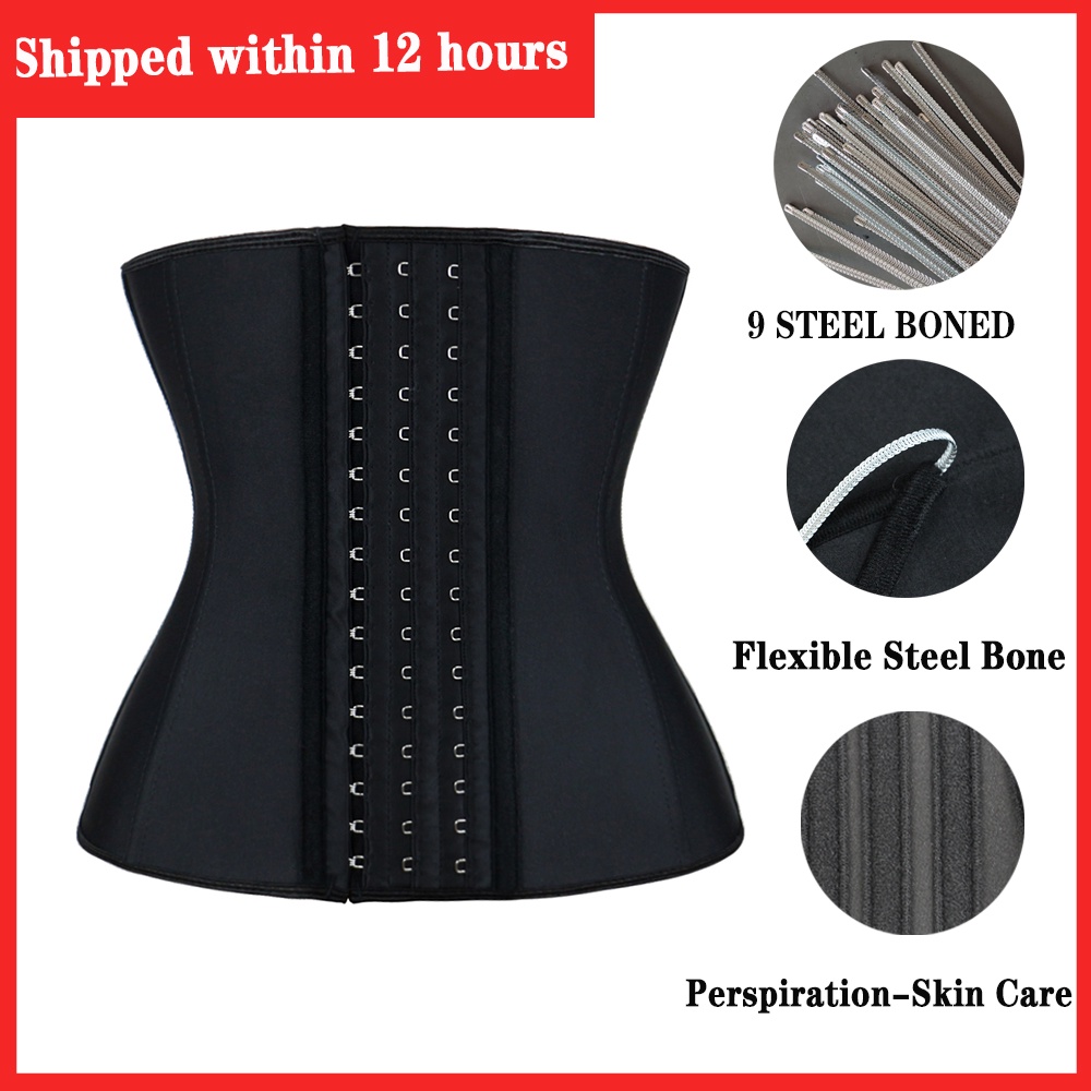 Buy a High Quality Black 9 Steel Bone Latex Waist Trainer Corset