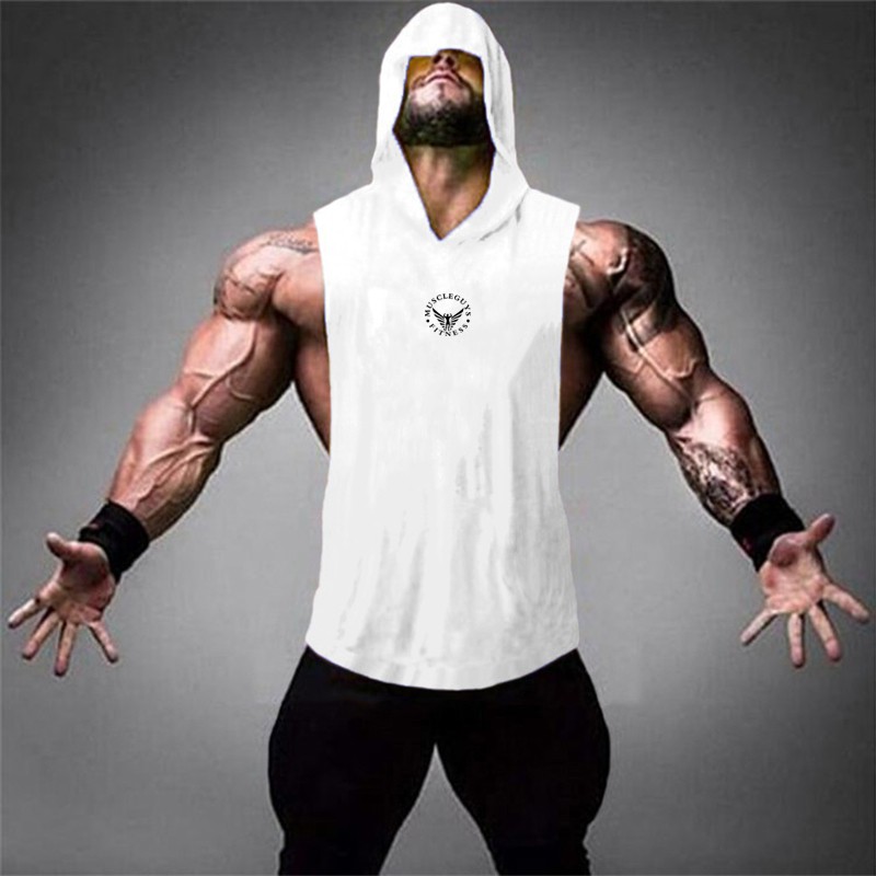 Gym Mens Clothing Hoodie Bodybuilding Fitness Hoody Vest Tank Graphic Hood Pullover