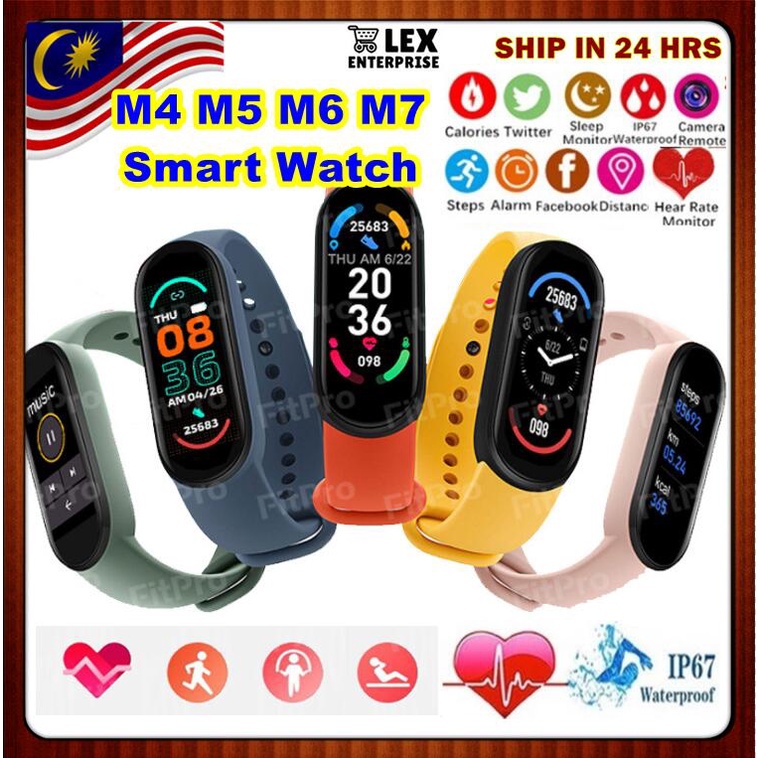 Fitness Tracker Mi Band Camera Remote M4 M5 M6 M7 M8 Mi Band Smart